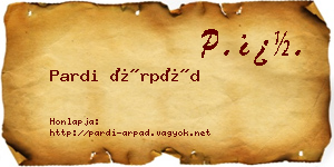 Pardi Árpád névjegykártya
