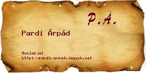 Pardi Árpád névjegykártya