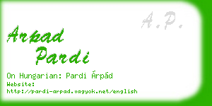 arpad pardi business card