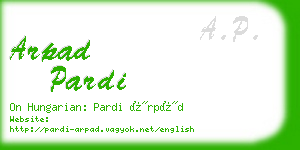 arpad pardi business card